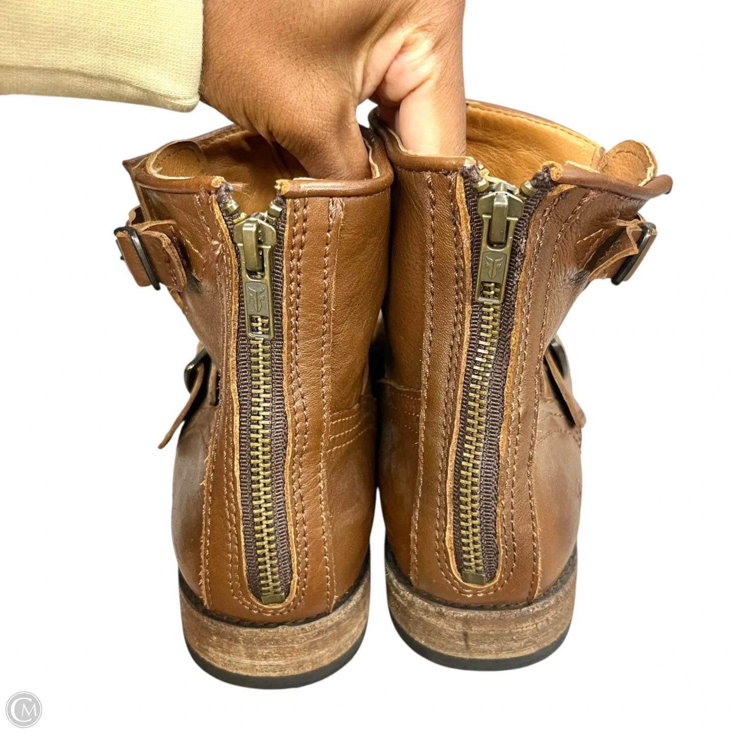 Boots Designer By Frye In Brown, Size: 8.5