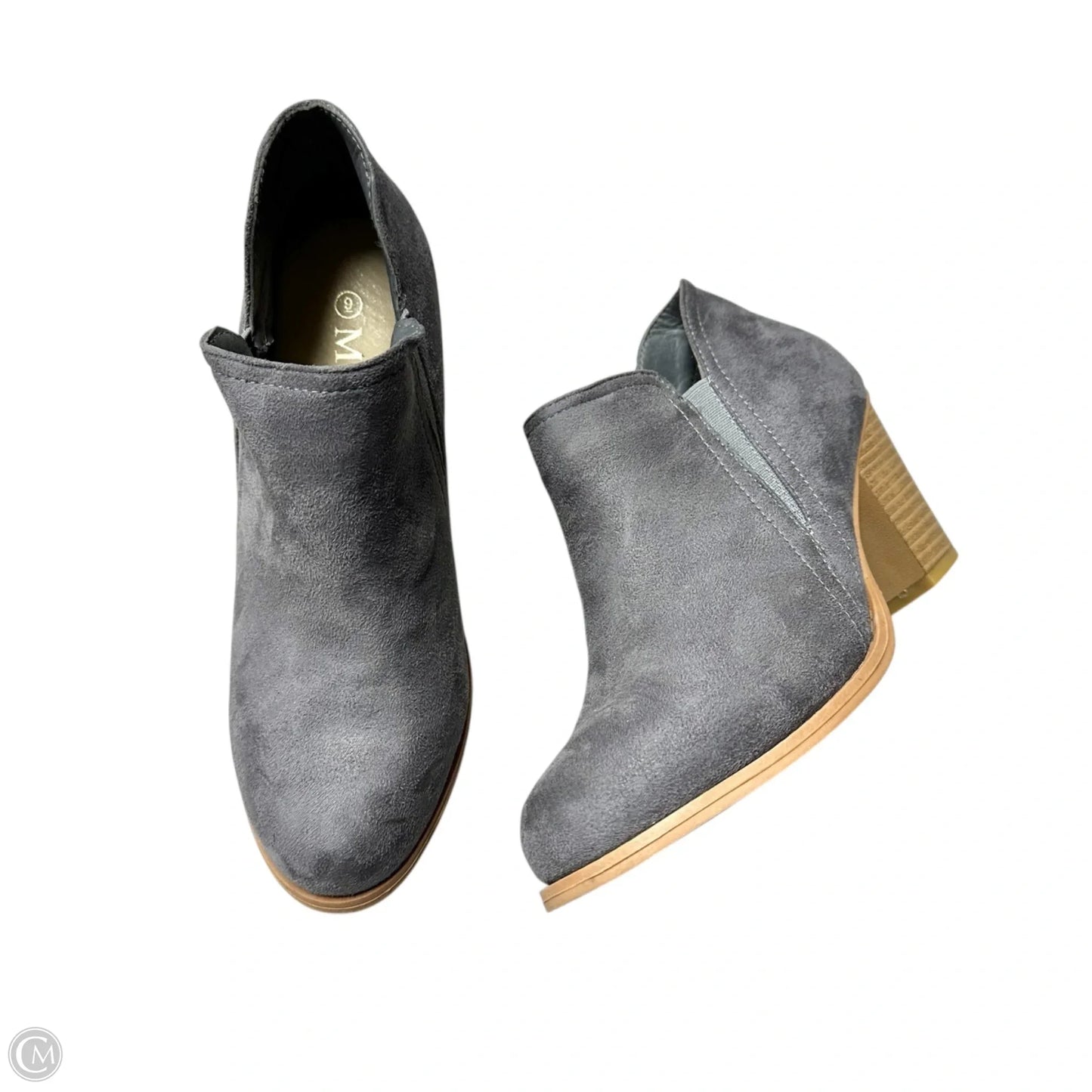 Boots Ankle Heels By Mata In Grey, Size: 9