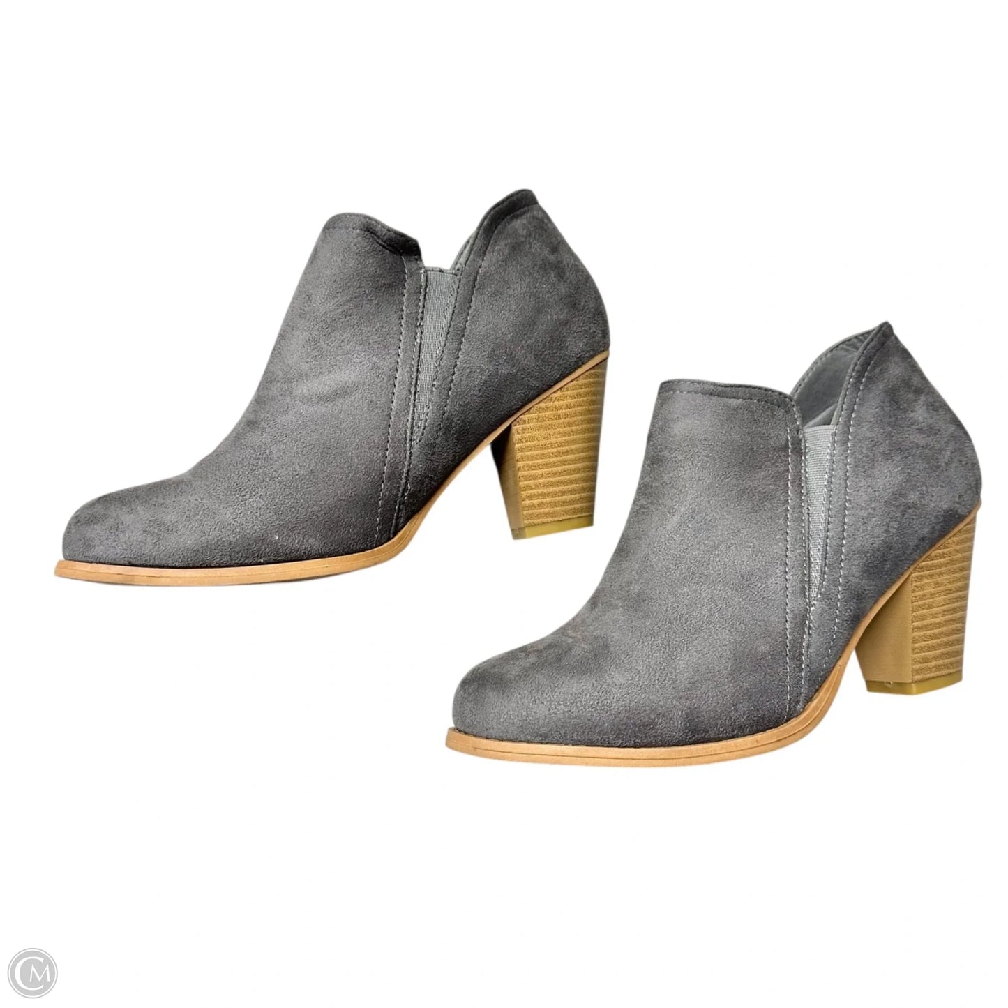 Boots Ankle Heels By Mata In Grey, Size: 9