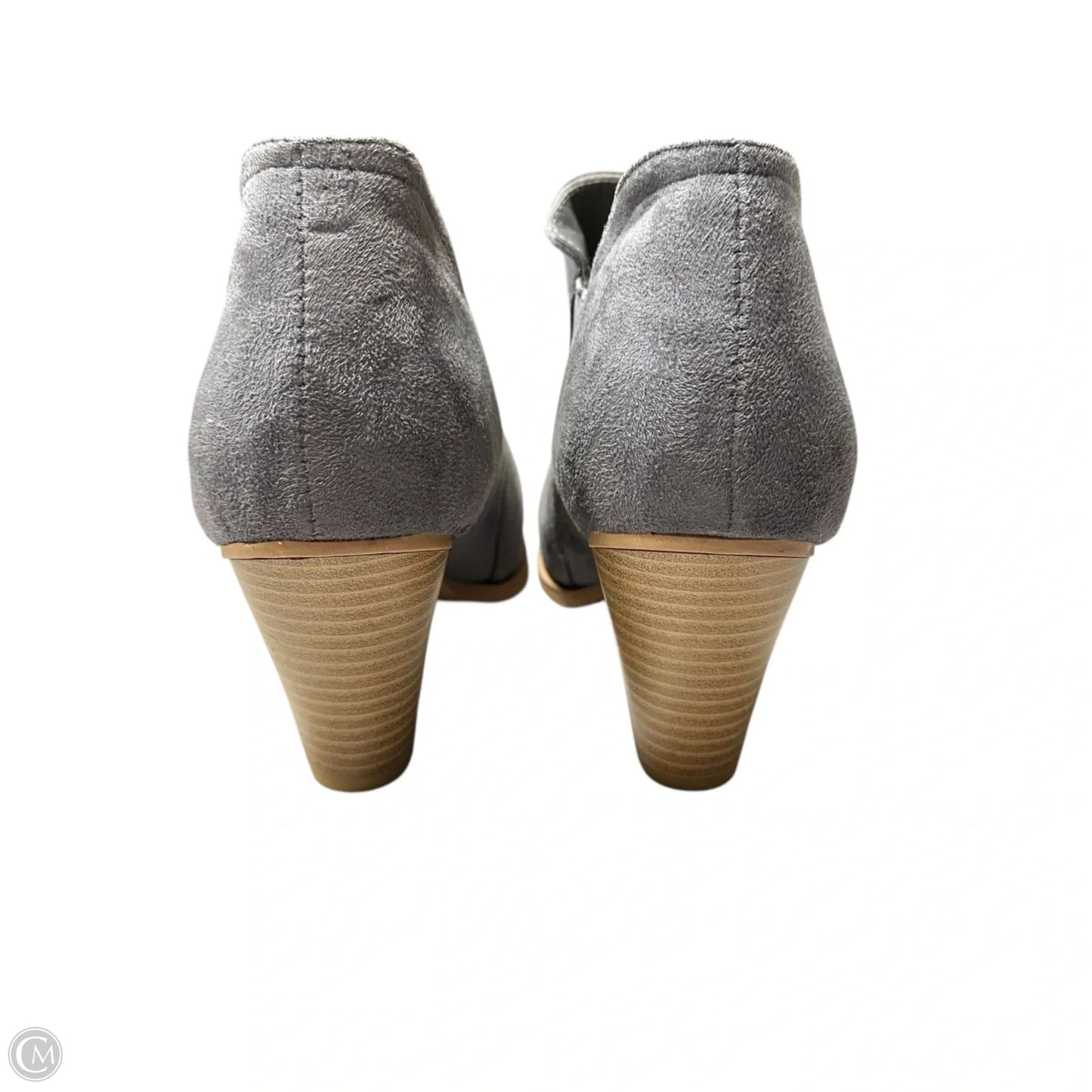Boots Ankle Heels By Mata In Grey, Size: 9