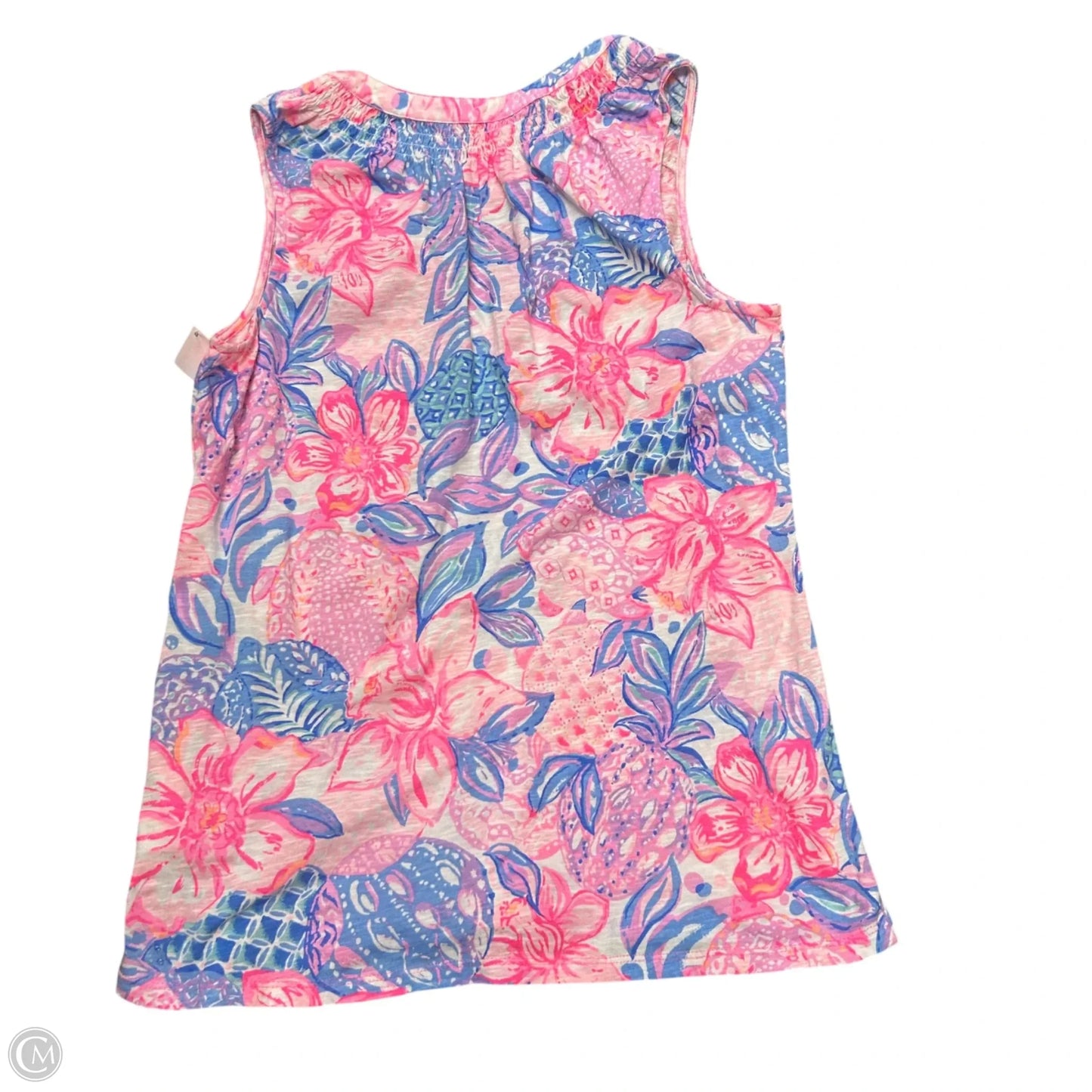 Top Sleeveless Designer By Lilly Pulitzer In Blue & Pink, Size: M