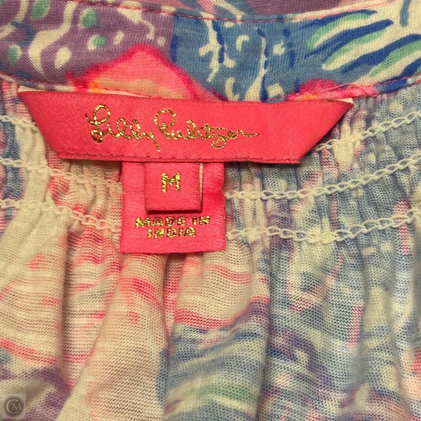 Top Sleeveless Designer By Lilly Pulitzer In Blue & Pink, Size: M