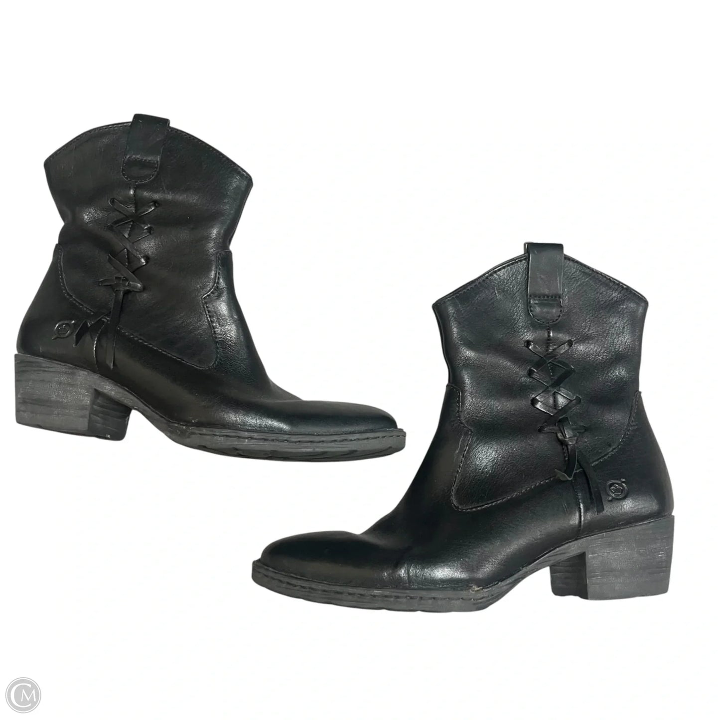 Boots Leather By Born In Black, Size: 8.5