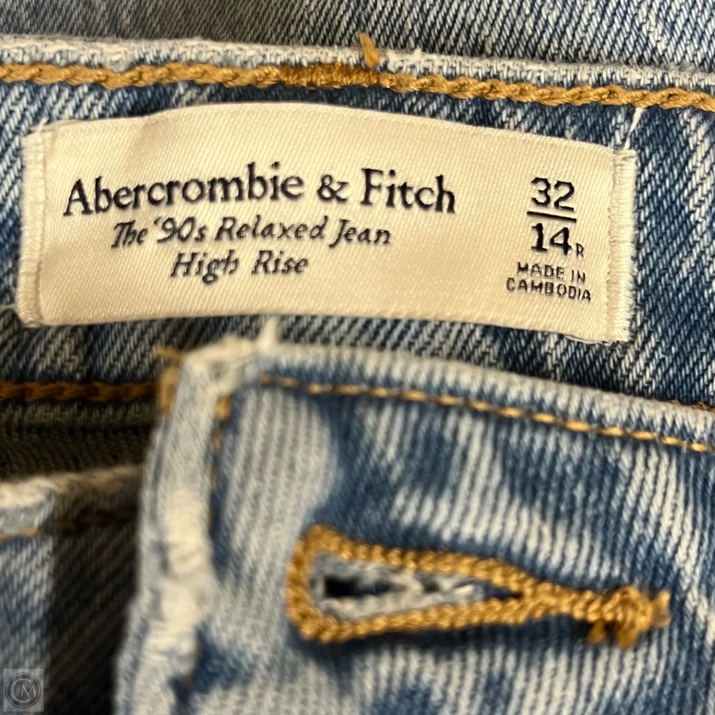 Jeans Straight By Abercrombie And Fitch In Blue Denim, Size: 14