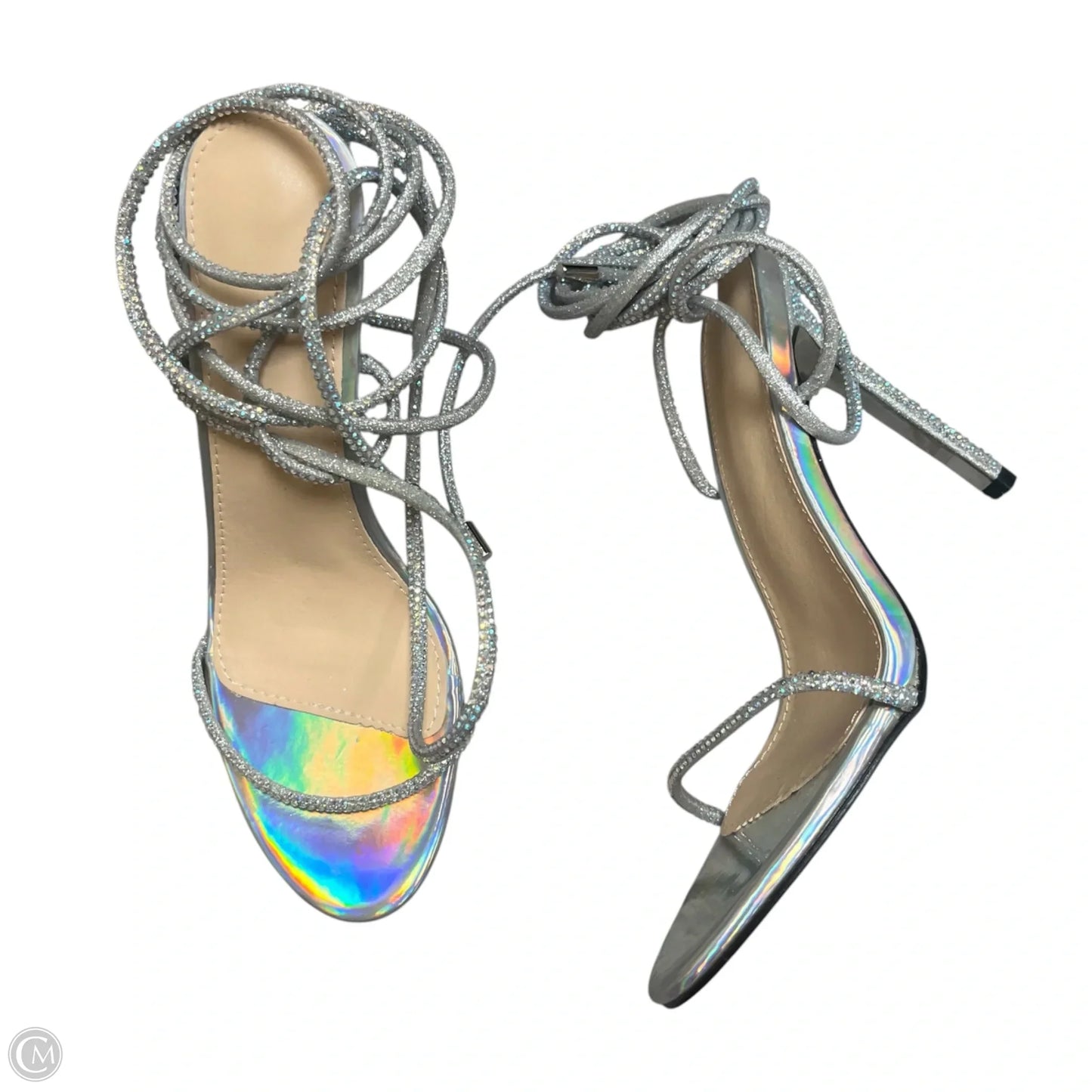 Shoes Heels Stiletto In Silver, Size: 10.5