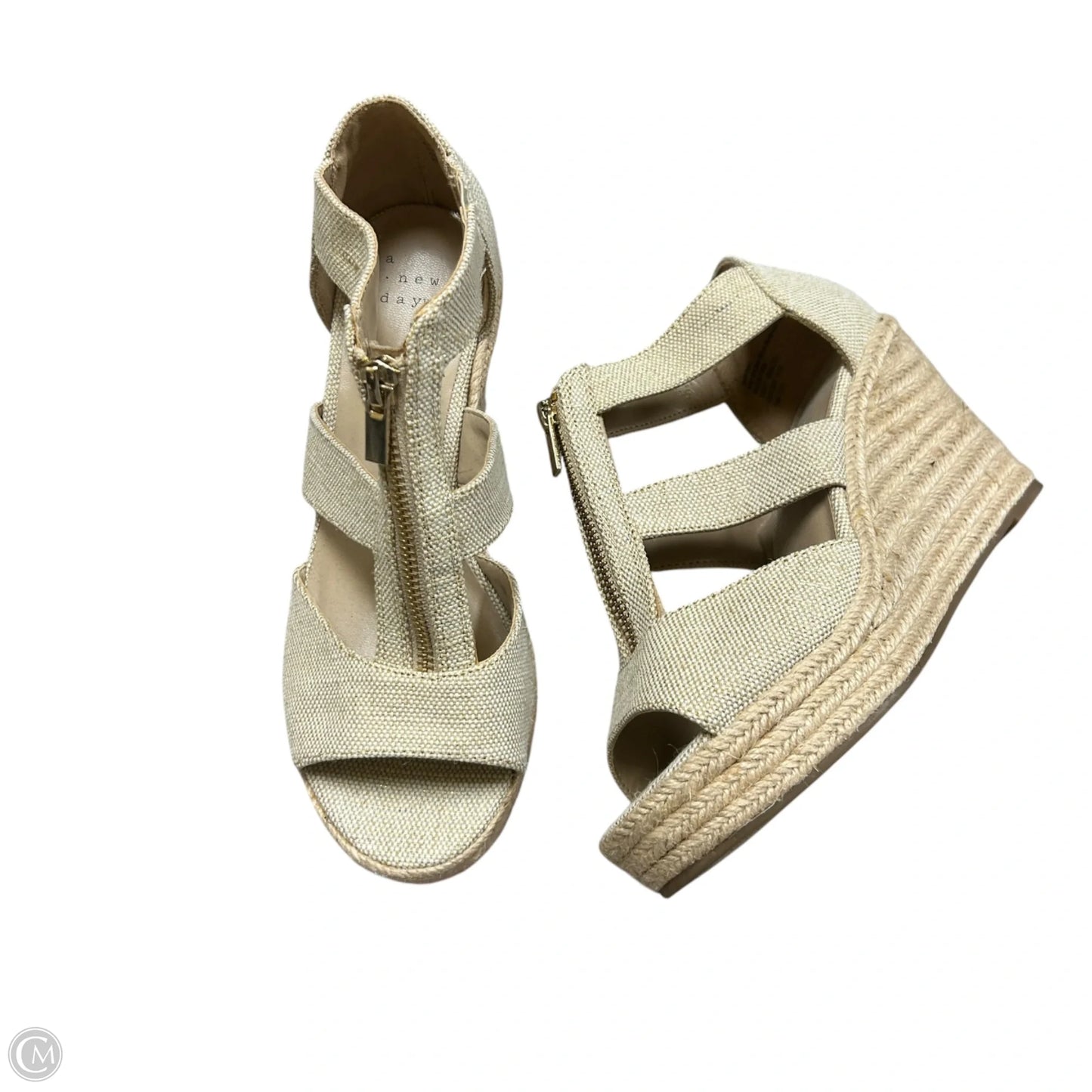 Shoes Heels Wedge By A New Day In Beige, Size: 7