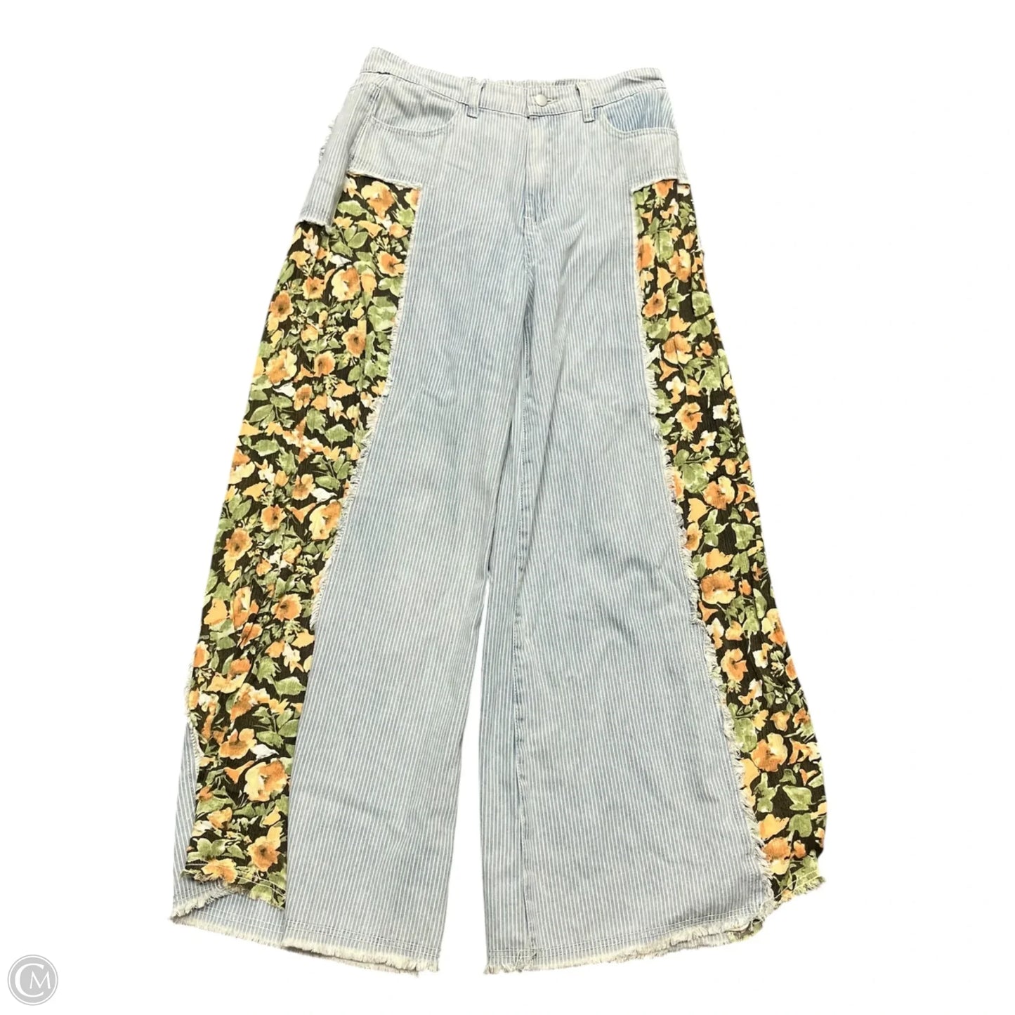 Pants Wide Leg By Pol In Blue Denim, Size: M