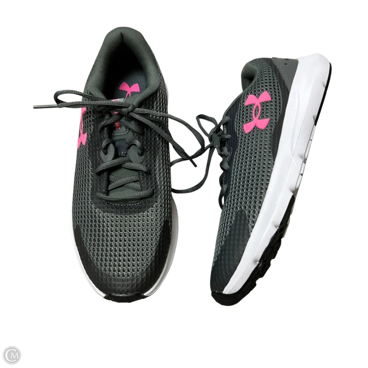 Shoes Sneakers By Under Armour In Grey & Pink, Size: 9