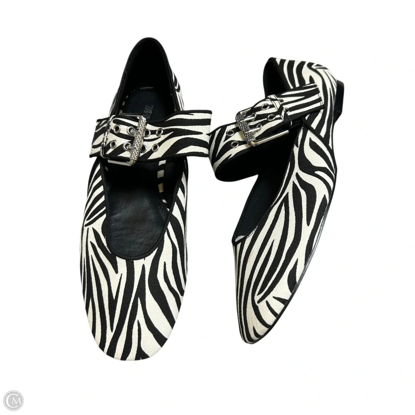Shoes Flats By Zara In Zebra Print, Size: 6.5
