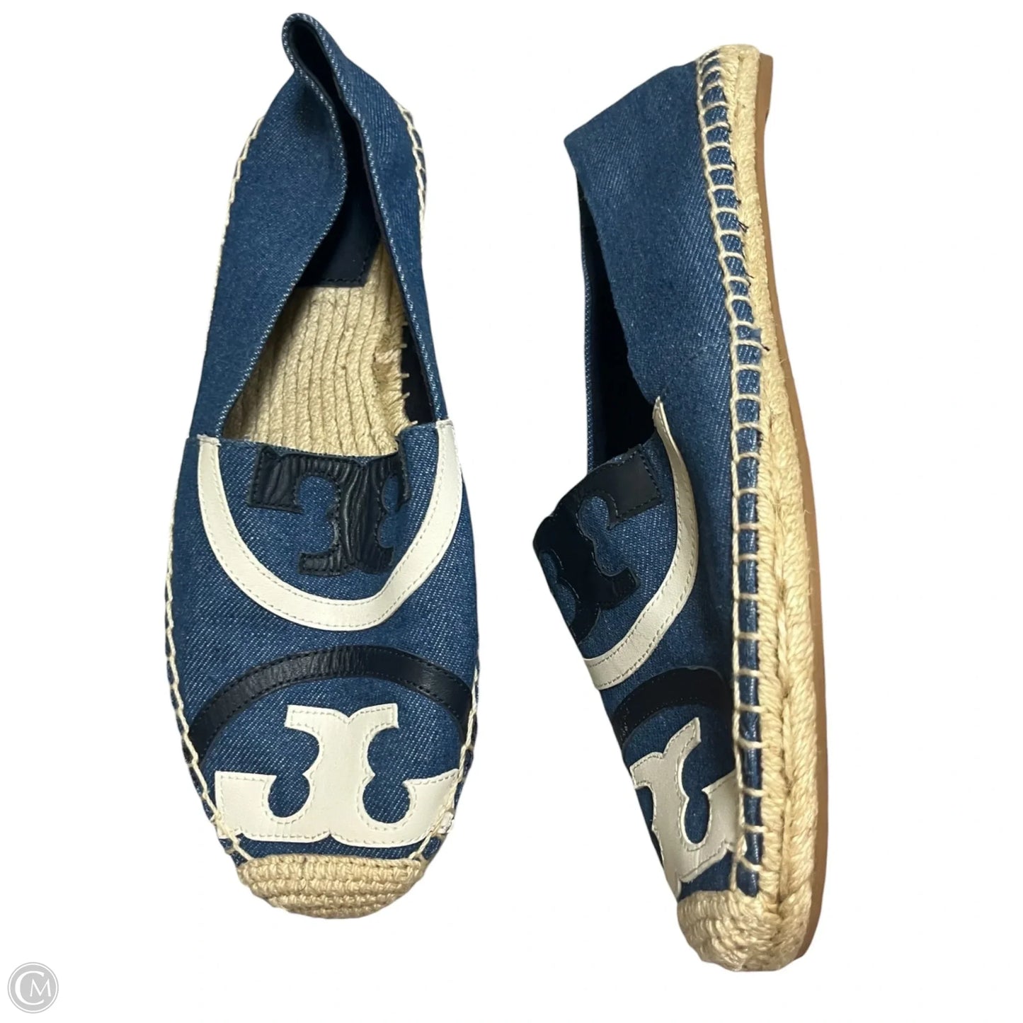 Shoes Designer By Tory Burch In Blue & Cream, Size: 9.5