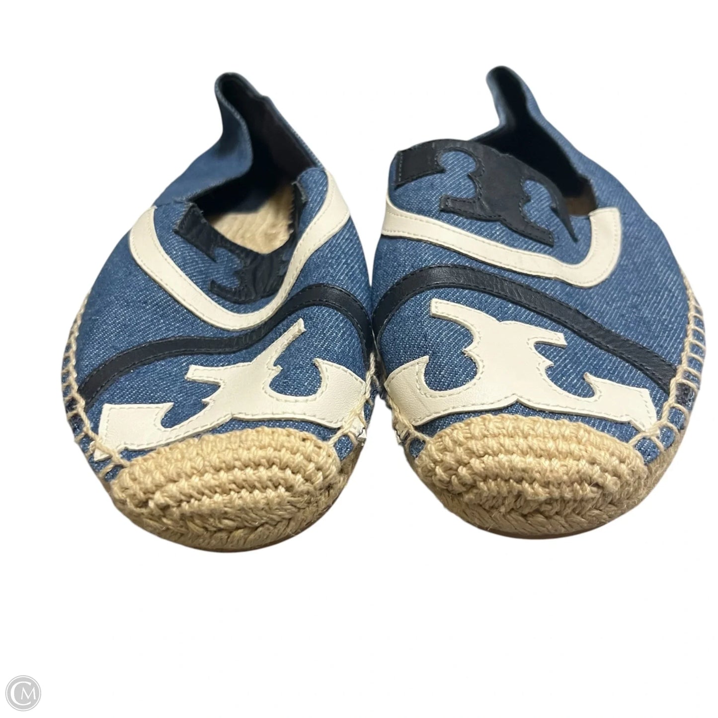 Shoes Designer By Tory Burch In Blue & Cream, Size: 9.5