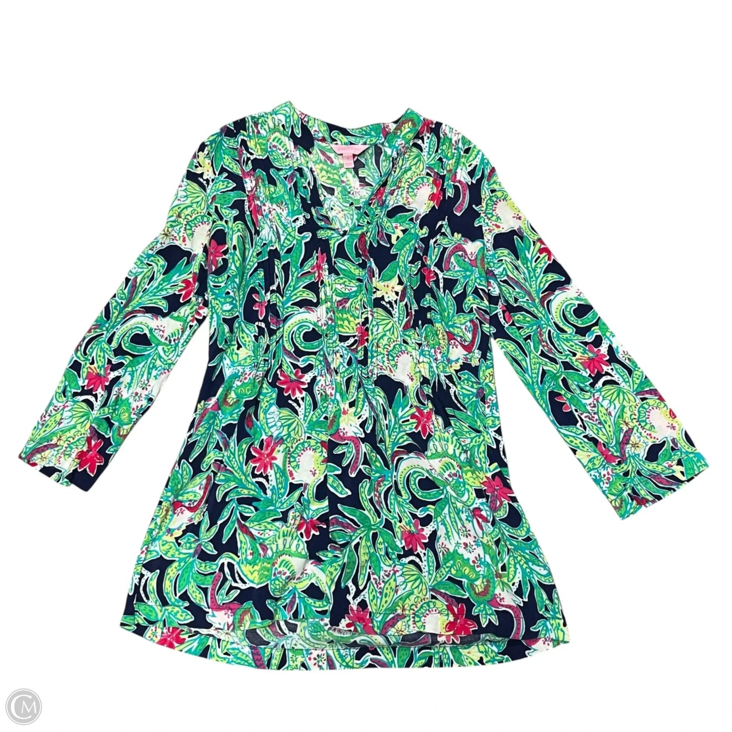 Top Long Sleeve Designer By Lilly Pulitzer In Tropical Print, Size: S
