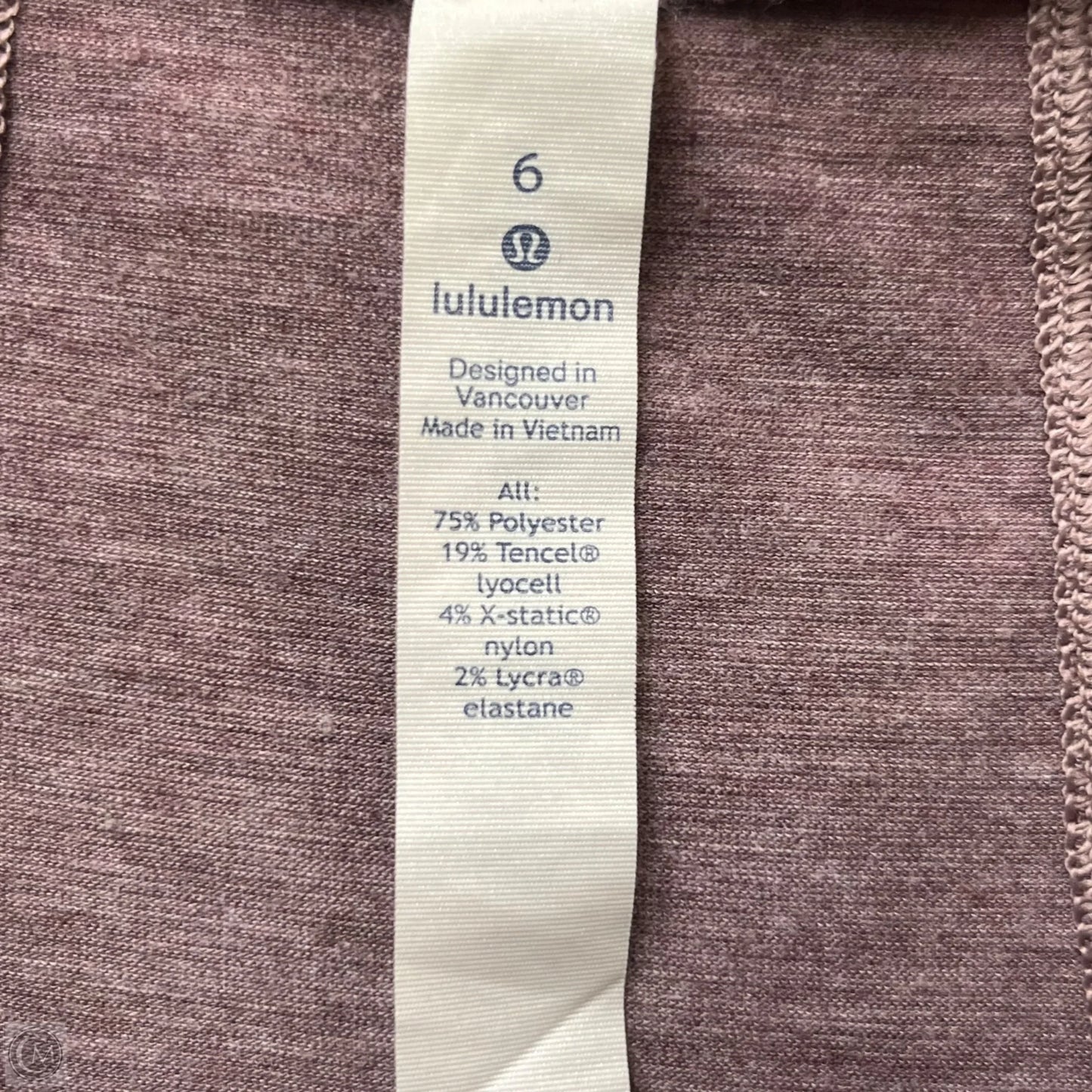 Athletic Tank Top By Lululemon In Mauve, Size: S