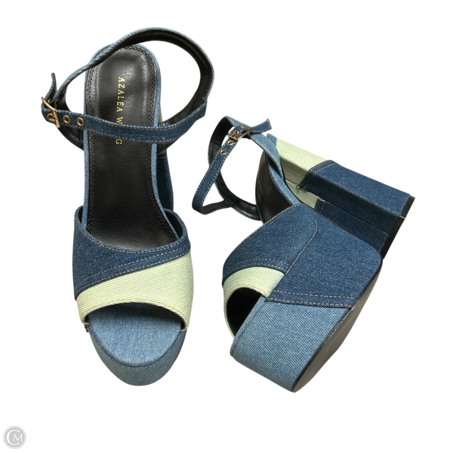 Shoes Heels Platform By Azalea Wang In Blue Denim, Size: 9