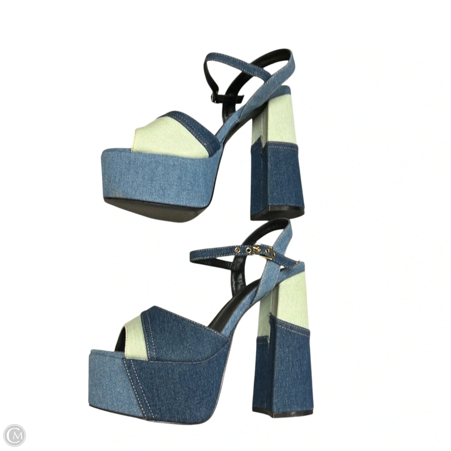 Shoes Heels Platform By Azalea Wang In Blue Denim, Size: 9