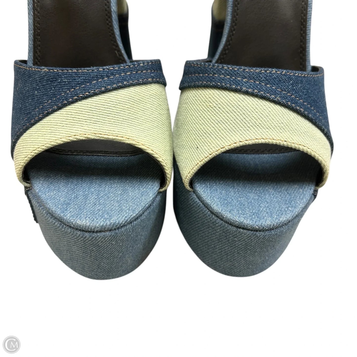 Shoes Heels Platform By Azalea Wang In Blue Denim, Size: 9