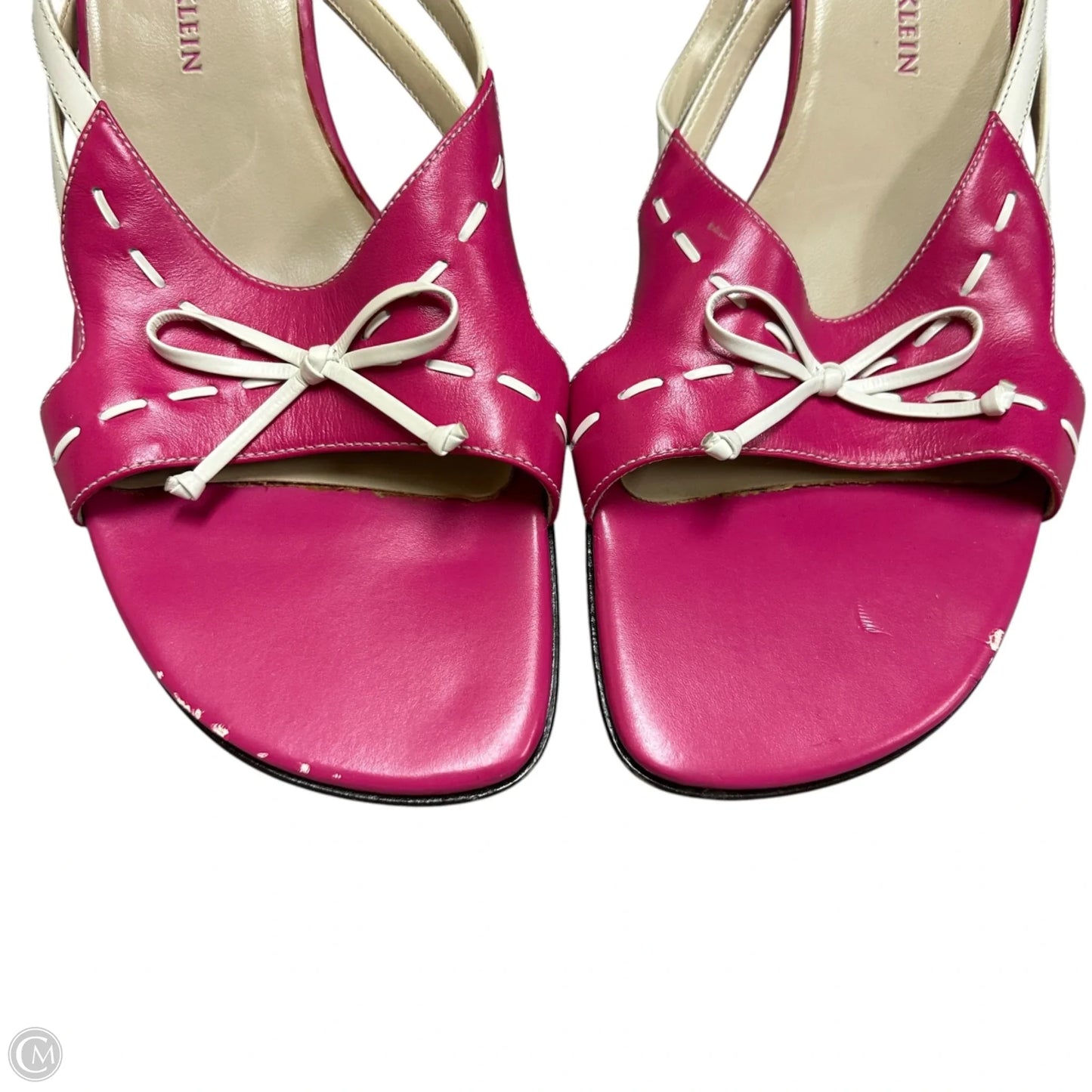 Shoes Heels Kitten By Anne Klein In Pink & White, Size: 9.5