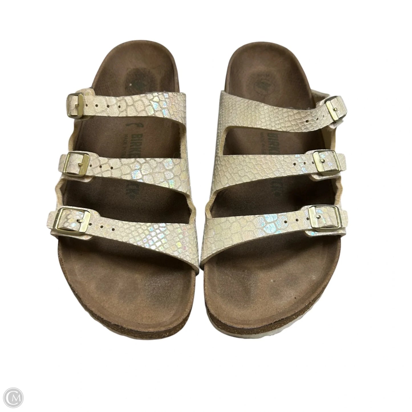 Sandals Flats By Birkenstock In White, Size: 9.5