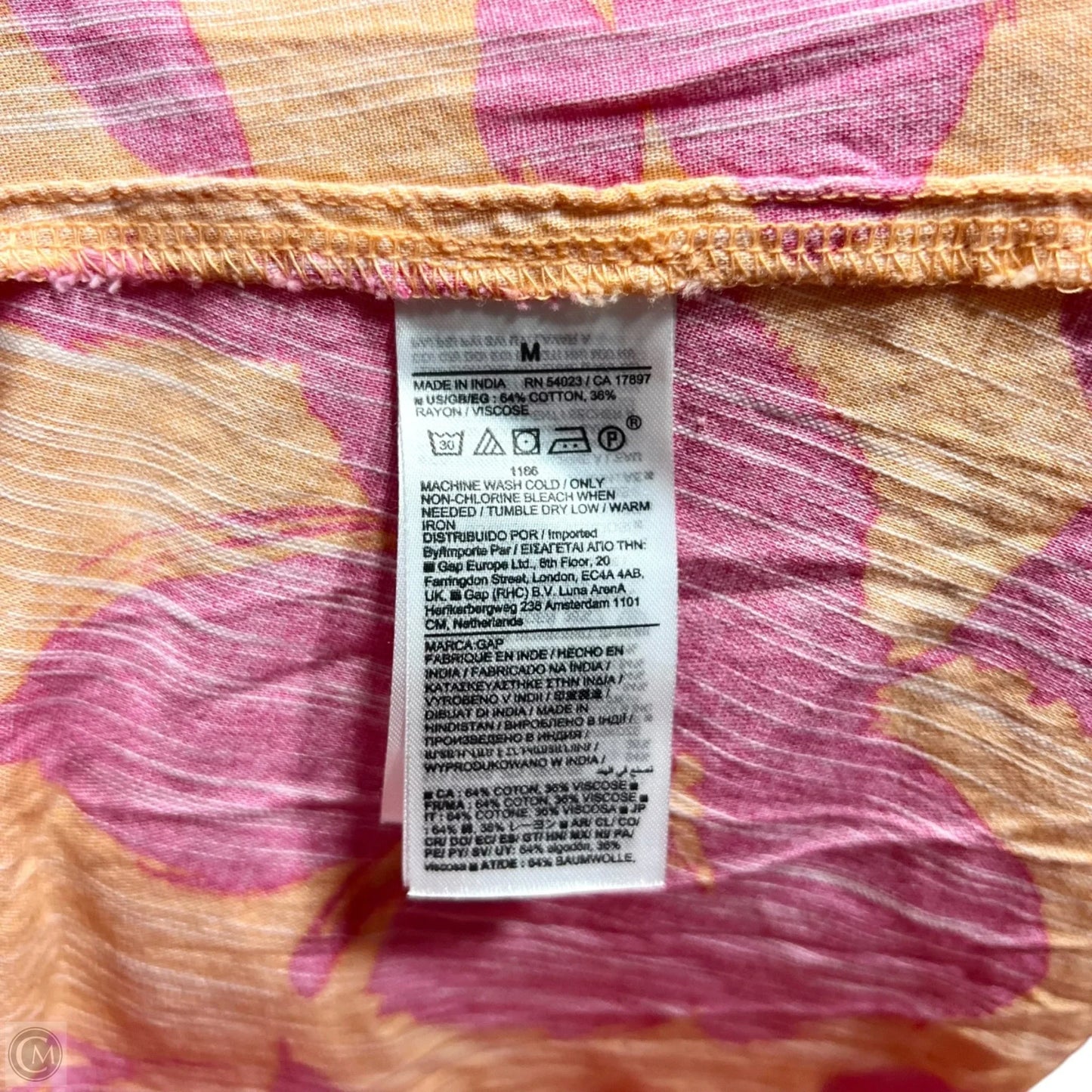 Dress Casual Maxi By Gap In Orange & Pink, Size: M