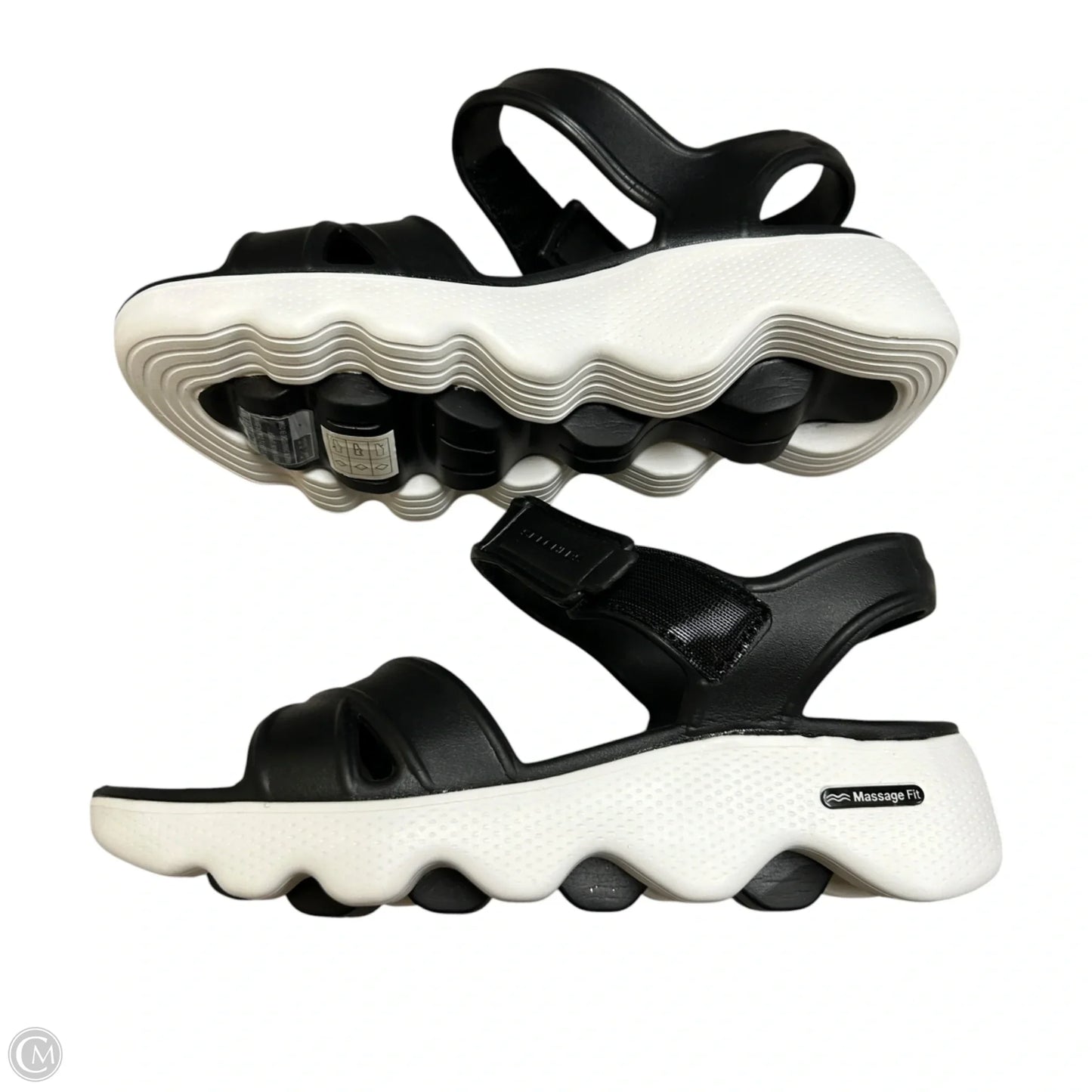 Sandals Sport By Skechers In Black & White, Size: 9