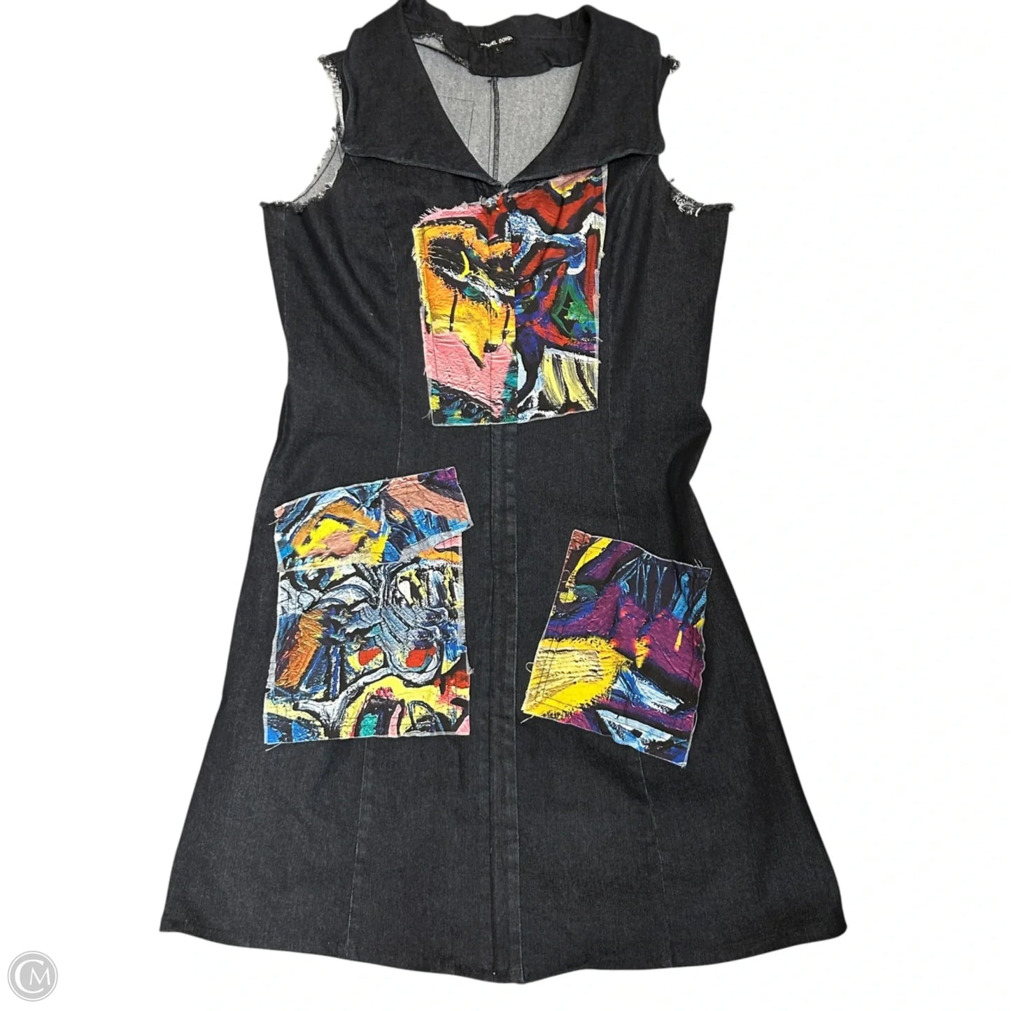 Dress Casual Midi By Samuel Dong In Black Denim, Size: L