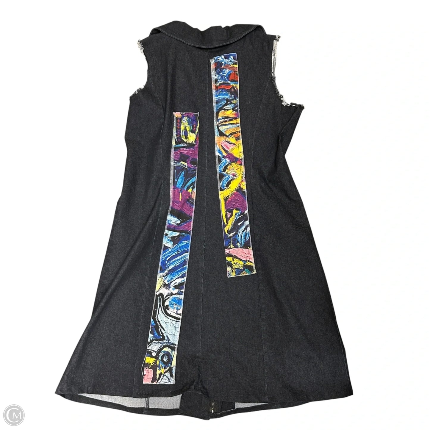 Dress Casual Midi By Samuel Dong In Black Denim, Size: L