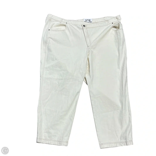 Jeans Straight By Future Collective In Cream Denim, Size: 24