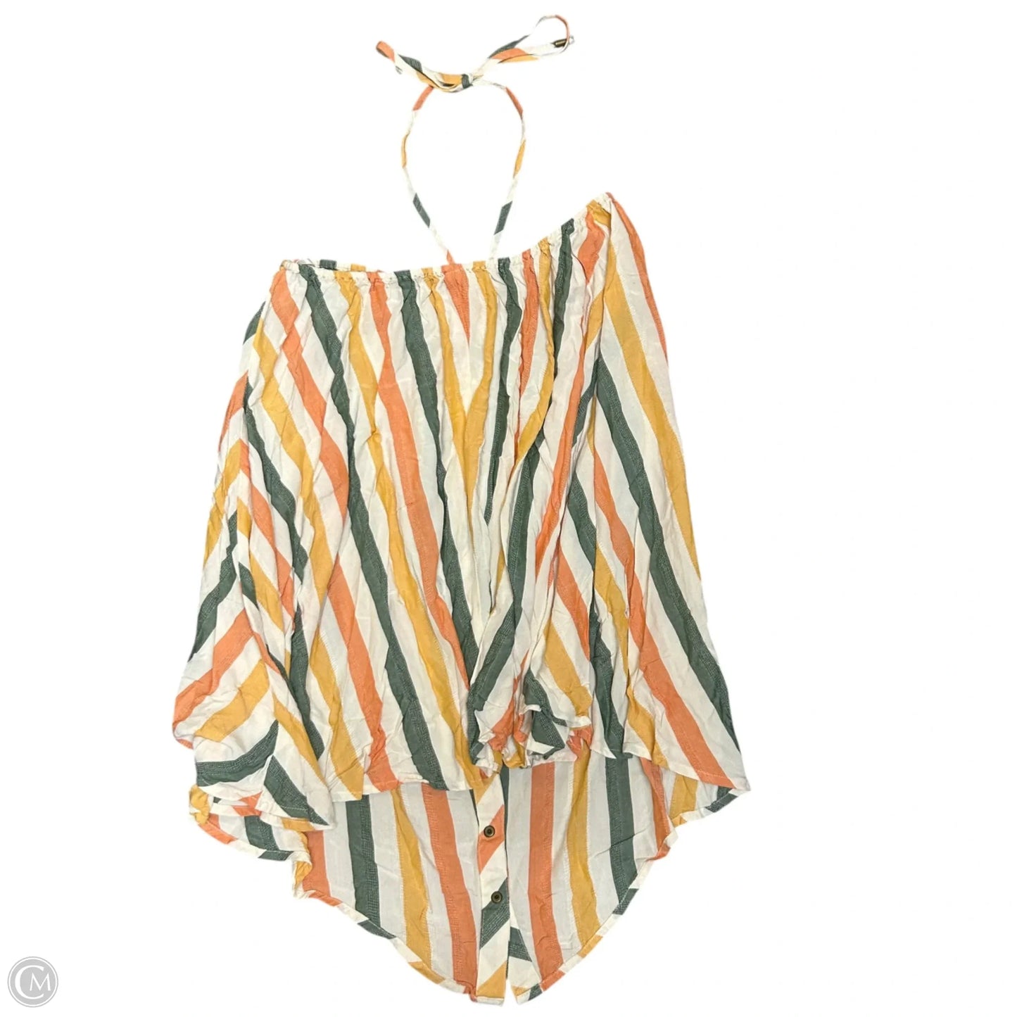 Dress Casual Short By Anthropologie In Green & Orange, Size: S