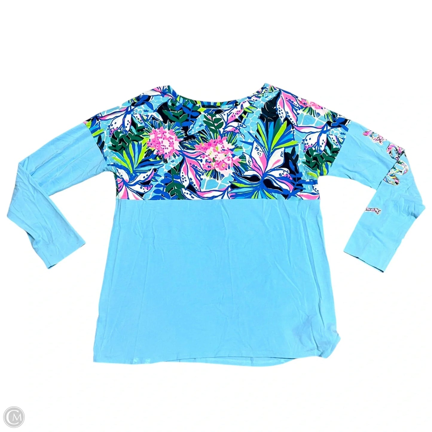 Top Long Sleeve Designer By Lilly Pulitzer In Blue, Size: M