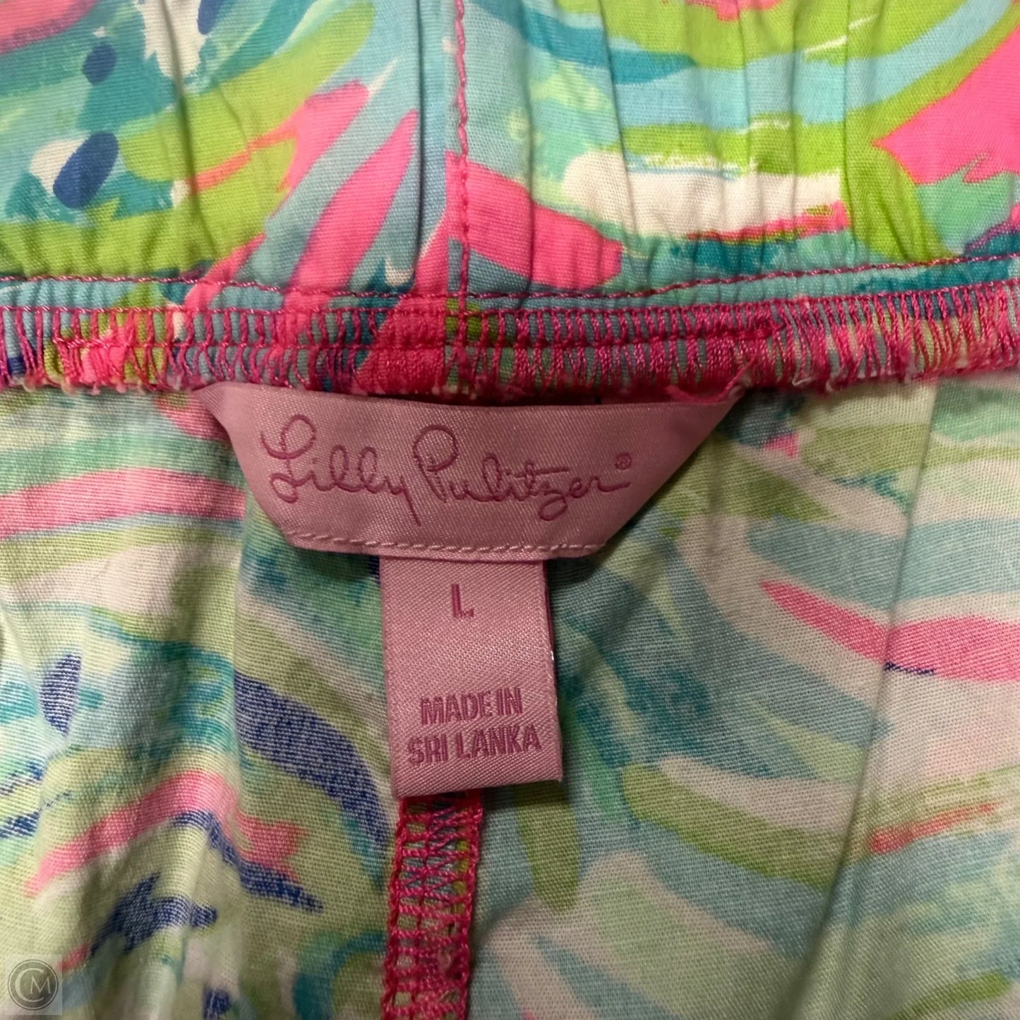 Shorts Designer By Lilly Pulitzer In Green & Pink, Size: L