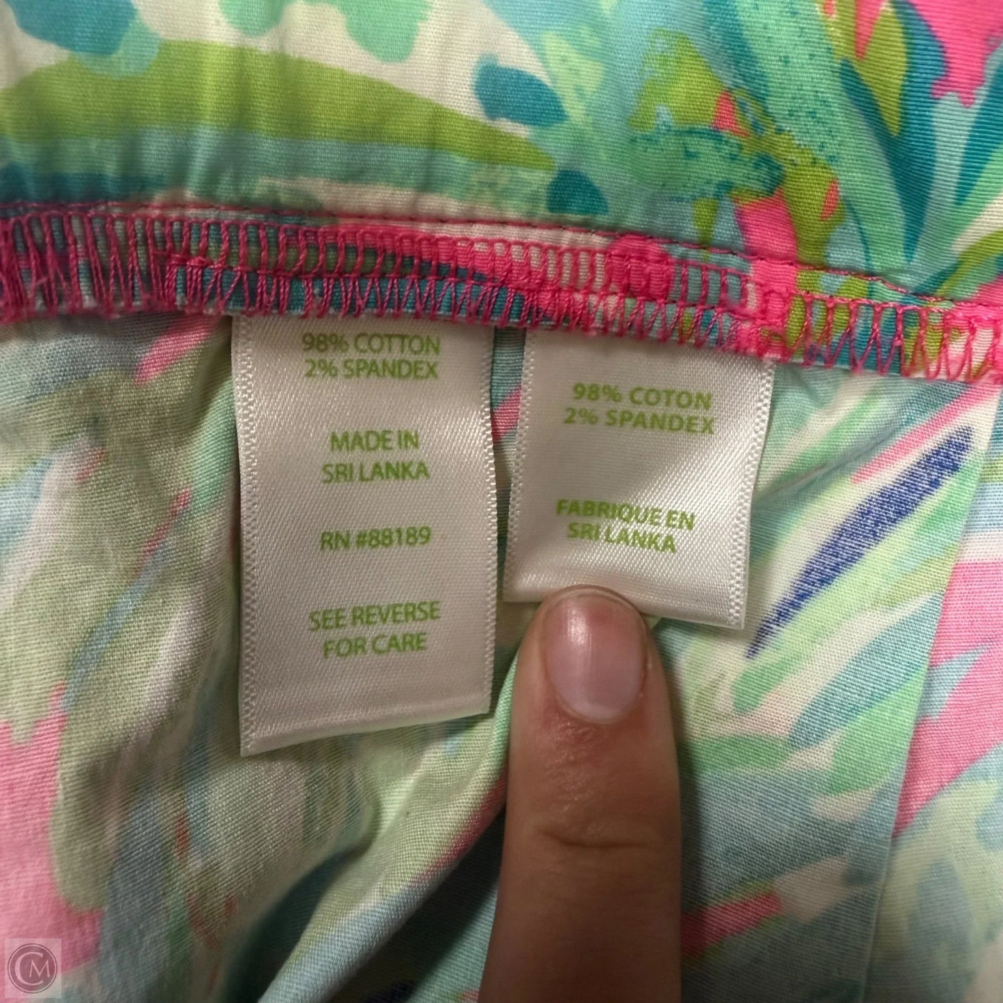 Shorts Designer By Lilly Pulitzer In Green & Pink, Size: L