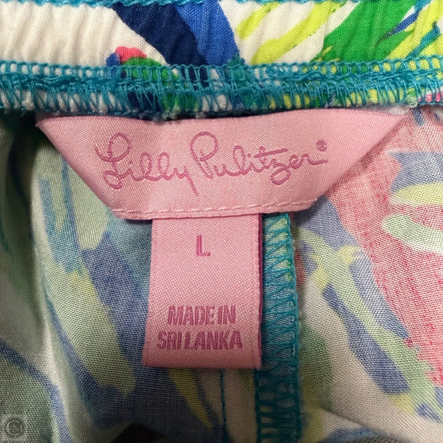 Shorts Designer By Lilly Pulitzer In Blue & Green, Size: L