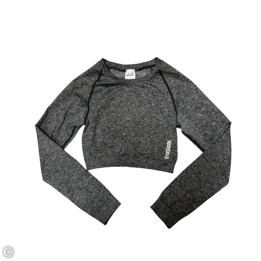 Athletic Top Long Sleeve Crewneck By Gym Shark In Grey, Size: S