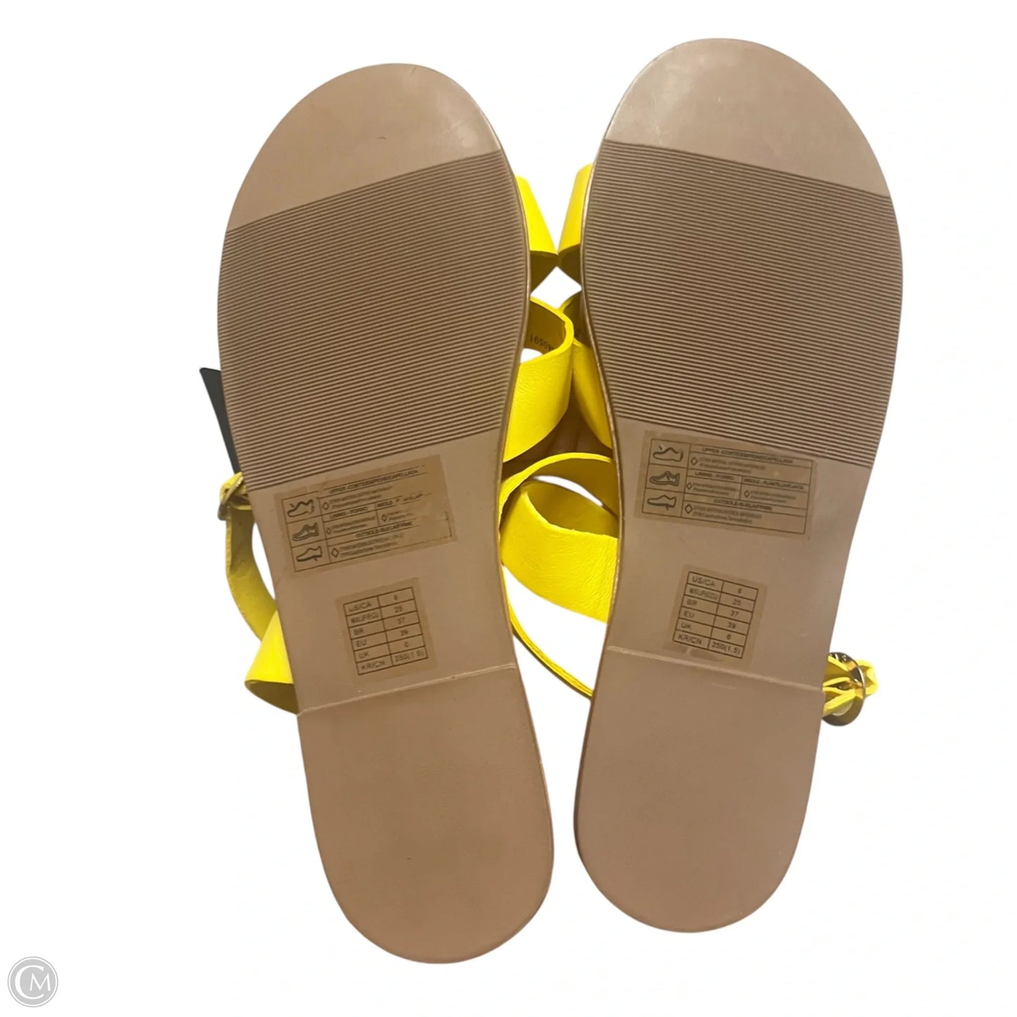 Sandals Flats By Forever 21 In Yellow, Size: 8