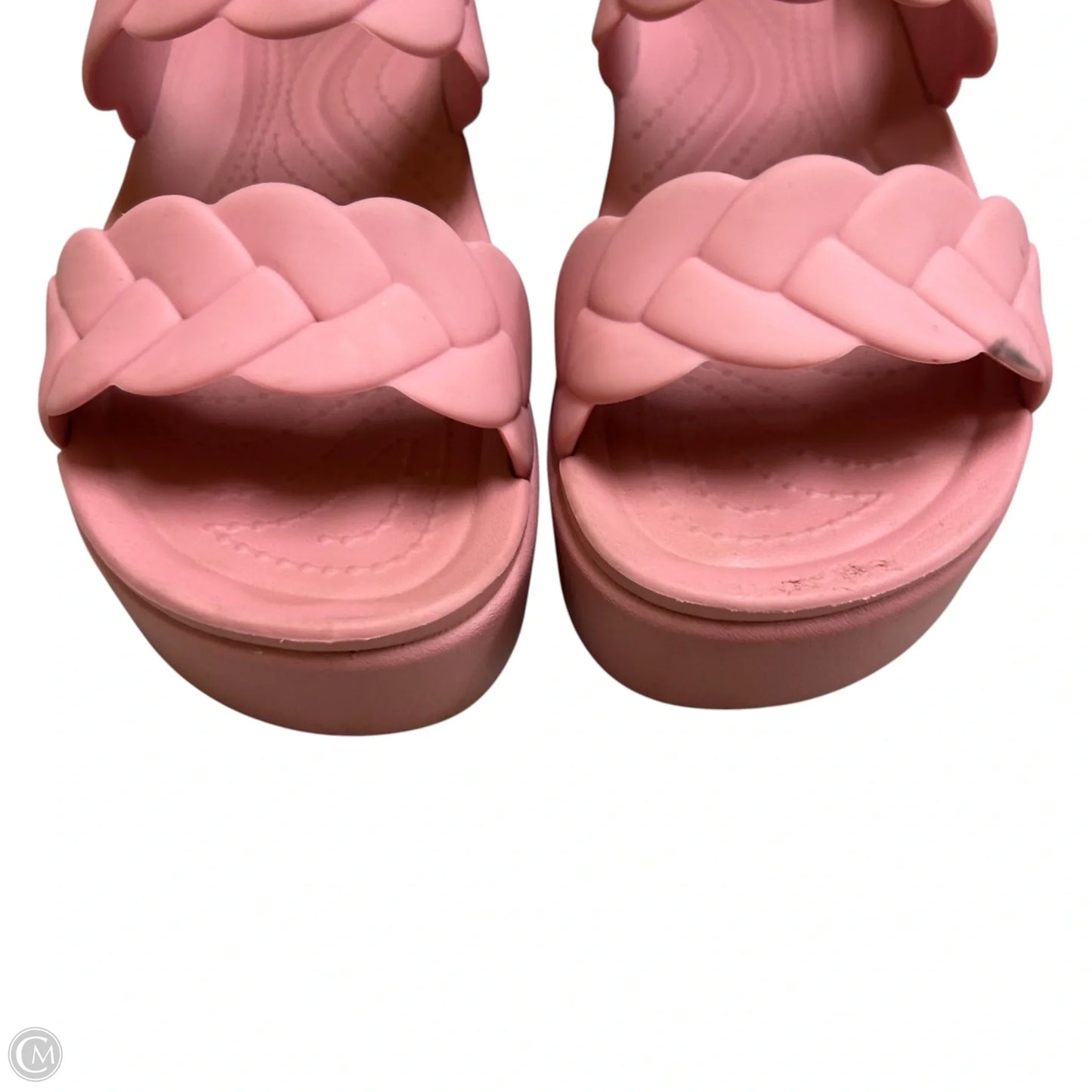 Sandals Flats By Crocs In Pink, Size: 8