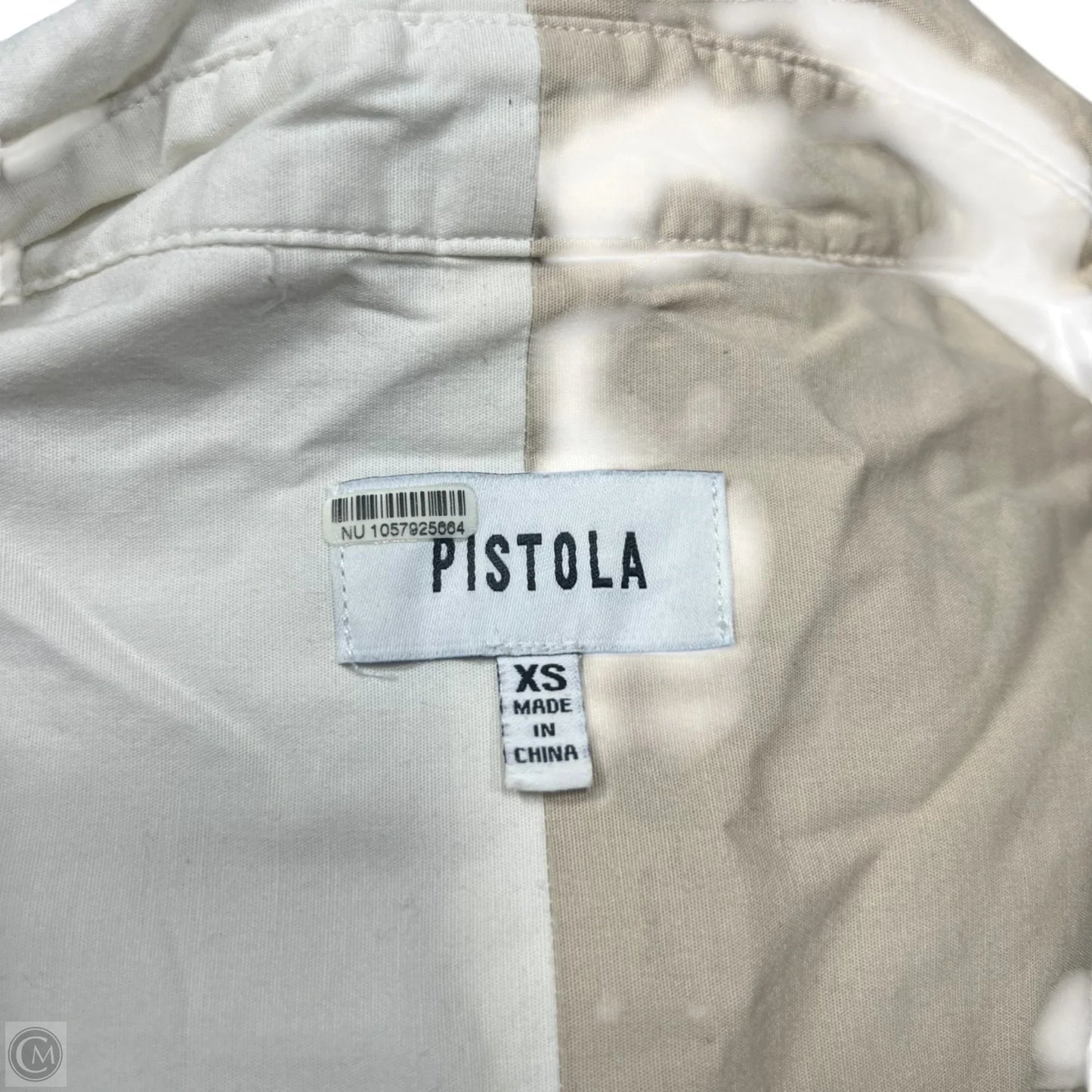Top Long Sleeve Basic By Pistola In Tan & White, Size: Xs