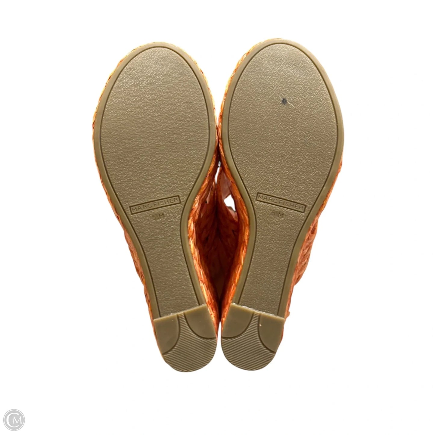 Sandals Heels Wedge By Marc Fisher In Orange, Size: 6.5