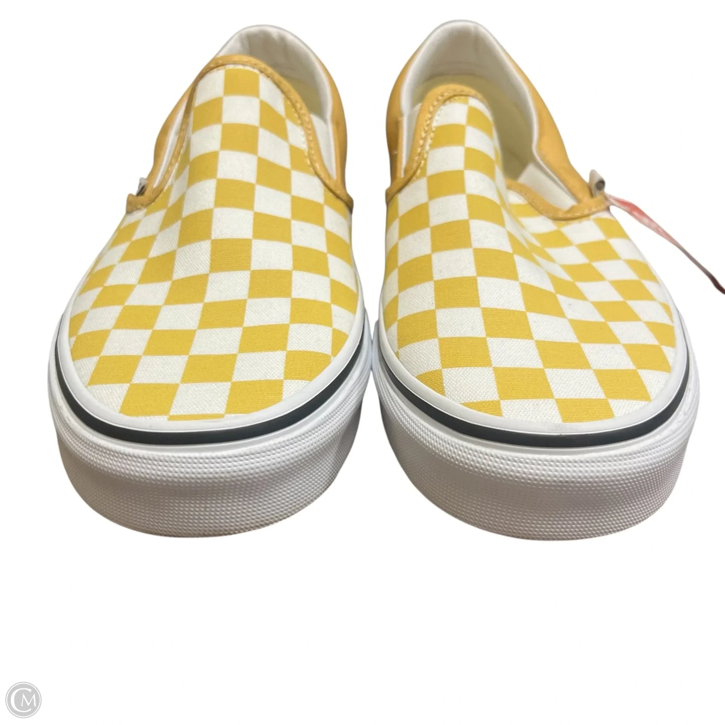 Shoes Flats By Vans In White & Yellow, Size: 8