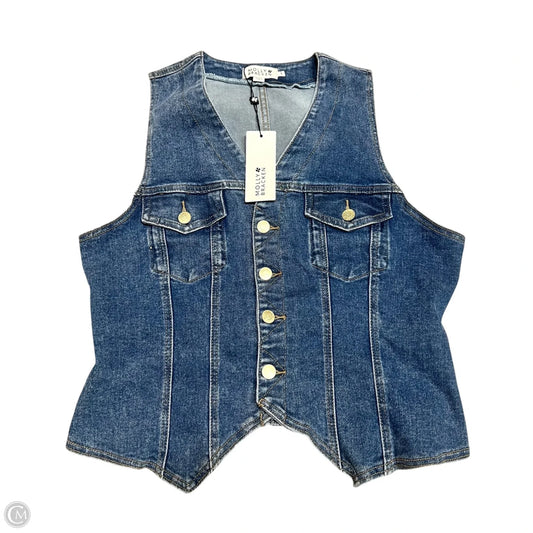 Top Sleeveless By Molly Bracken In Blue Denim, Size: L