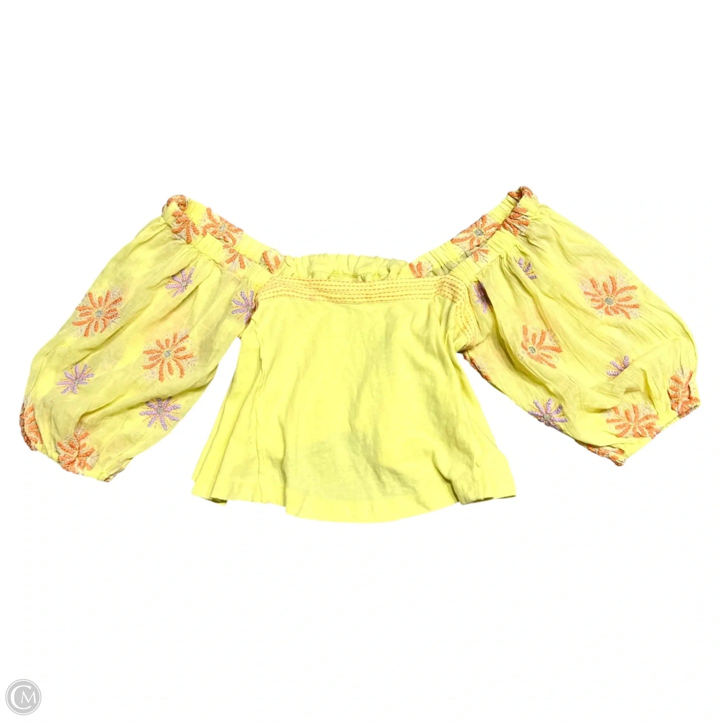 Top 3/4 Sleeve By Urban Outfitters In Yellow, Size: M