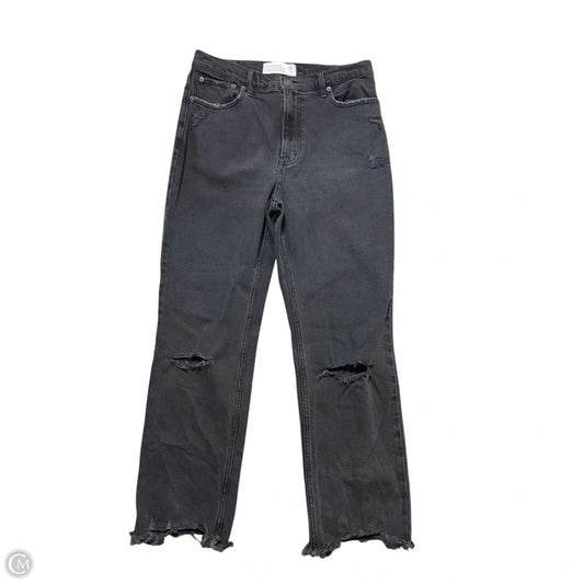 Jeans Straight By Abercrombie And Fitch In Black Denim, Size: 6
