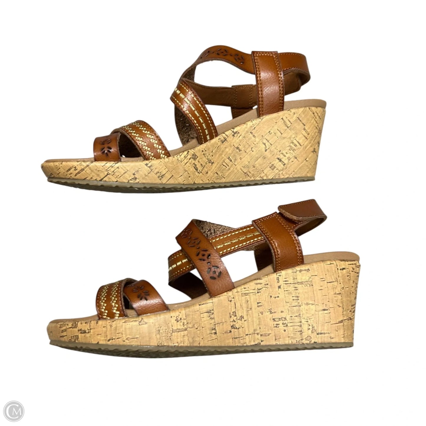 Sandals Heels Wedge By Skechers In Brown, Size: 7