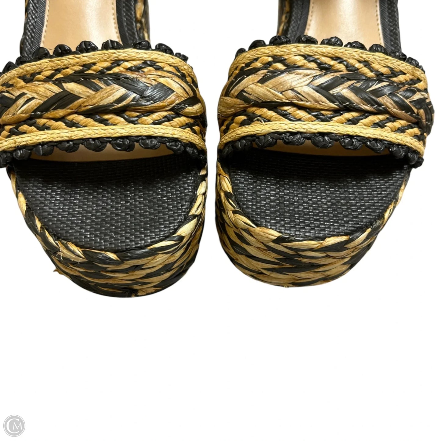 Sandals Heels Block By Sam Edelman In Black & Tan, Size: 7.5