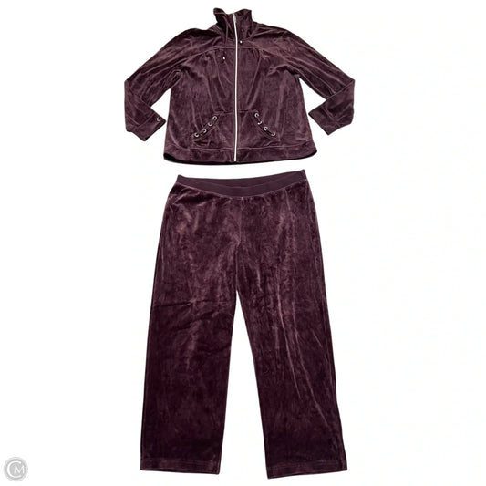 Pants Set 2pc By Zenergy By Chicos In Maroon, Size: Xl