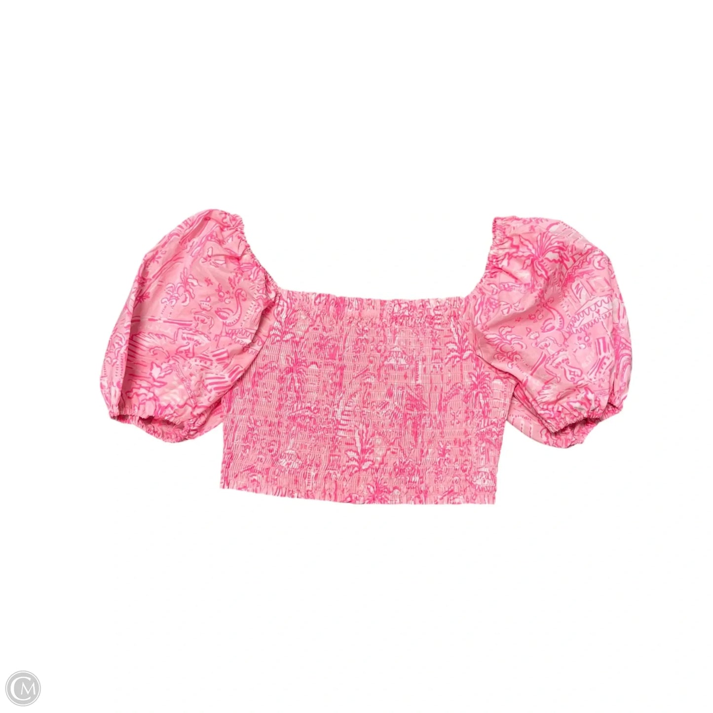 Top Short Sleeve Designer By Lilly Pulitzer In Pink, Size: L