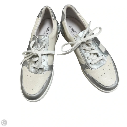 Shoes Sneakers By Josef Seibel In Silver & White, Size: 8.5