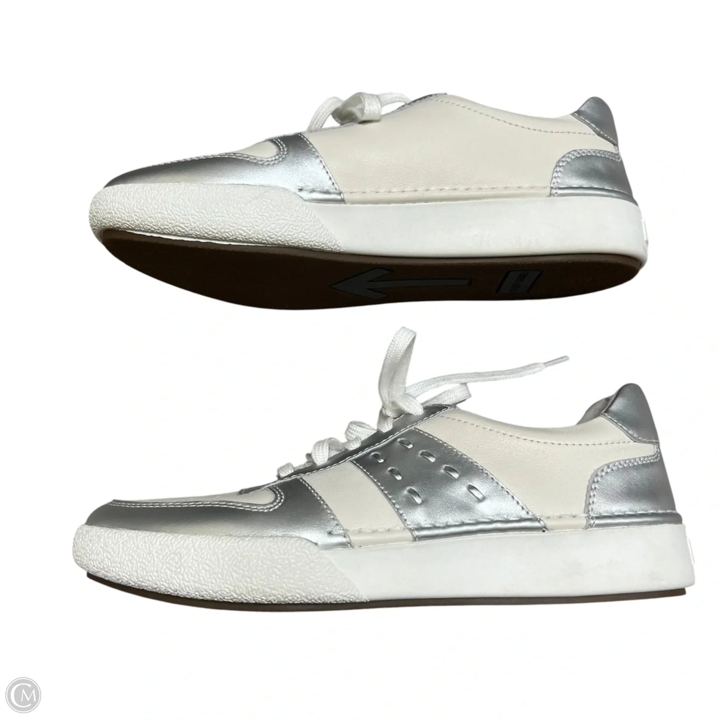 Shoes Sneakers By Josef Seibel In Silver & White, Size: 8.5