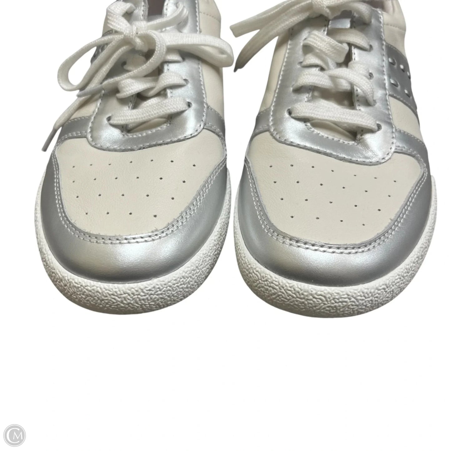 Shoes Sneakers By Josef Seibel In Silver & White, Size: 8.5