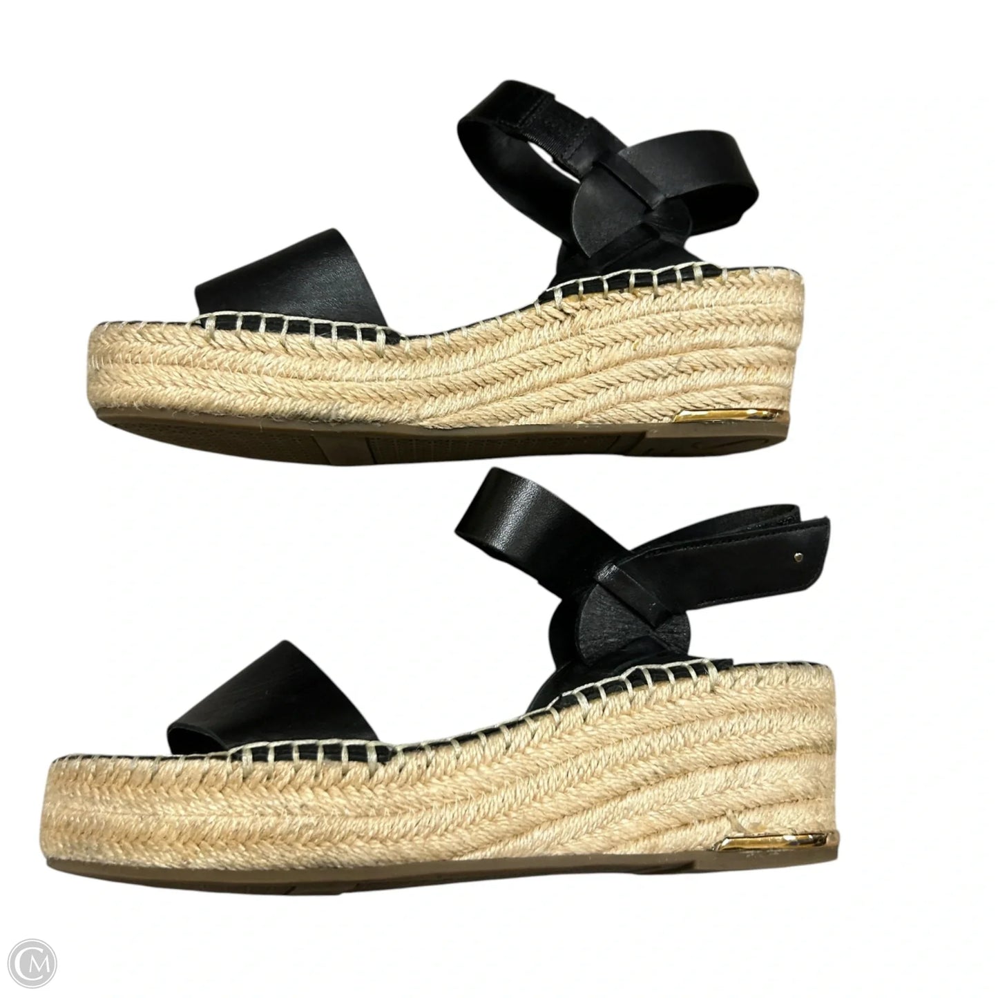 Sandals Heels Wedge By Franco Sarto In Black & Tan, Size: 6.5