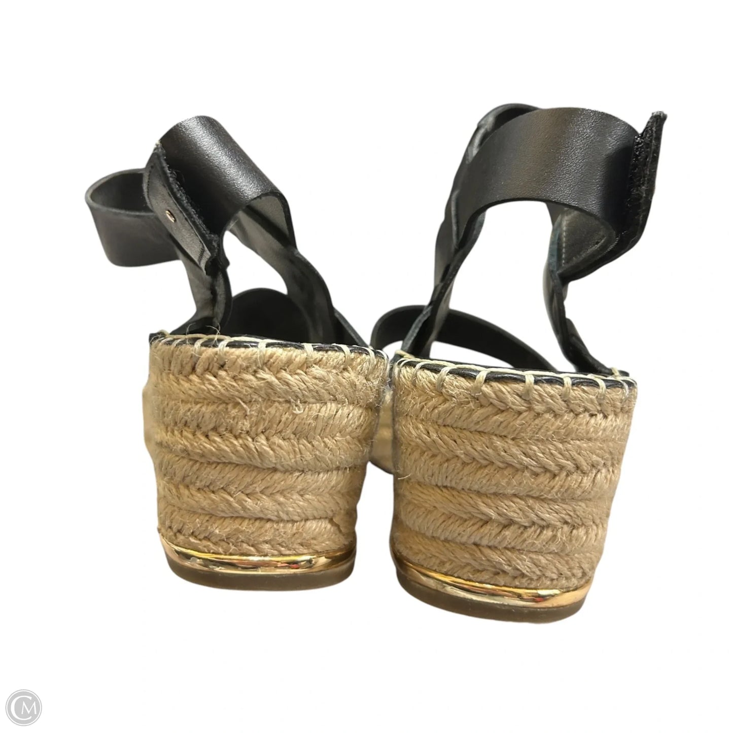 Sandals Heels Wedge By Franco Sarto In Black & Tan, Size: 6.5